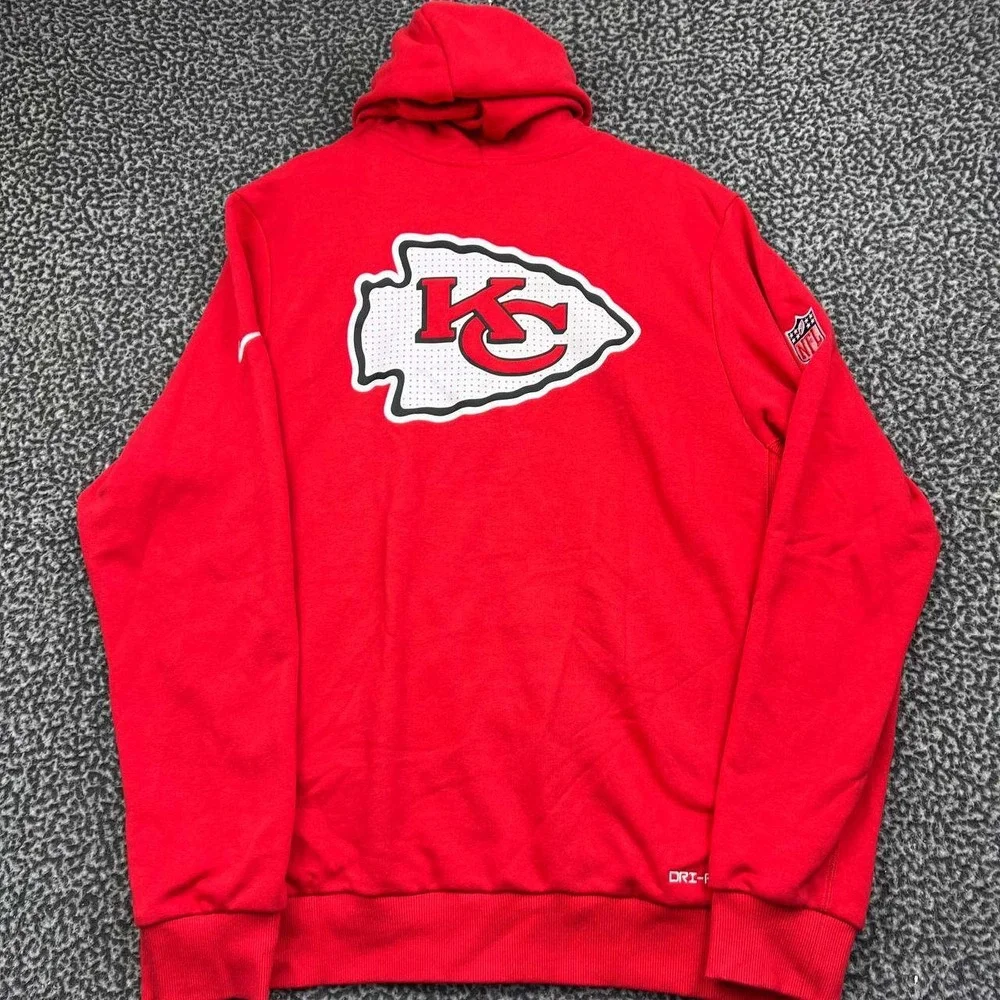 Nike Kansas City Chiefs AFC West Dri-Fit Full Zip Hoodie Men Large Red NFL New